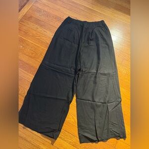 Stateside Black Wide-Leg Linen Elastic Waist